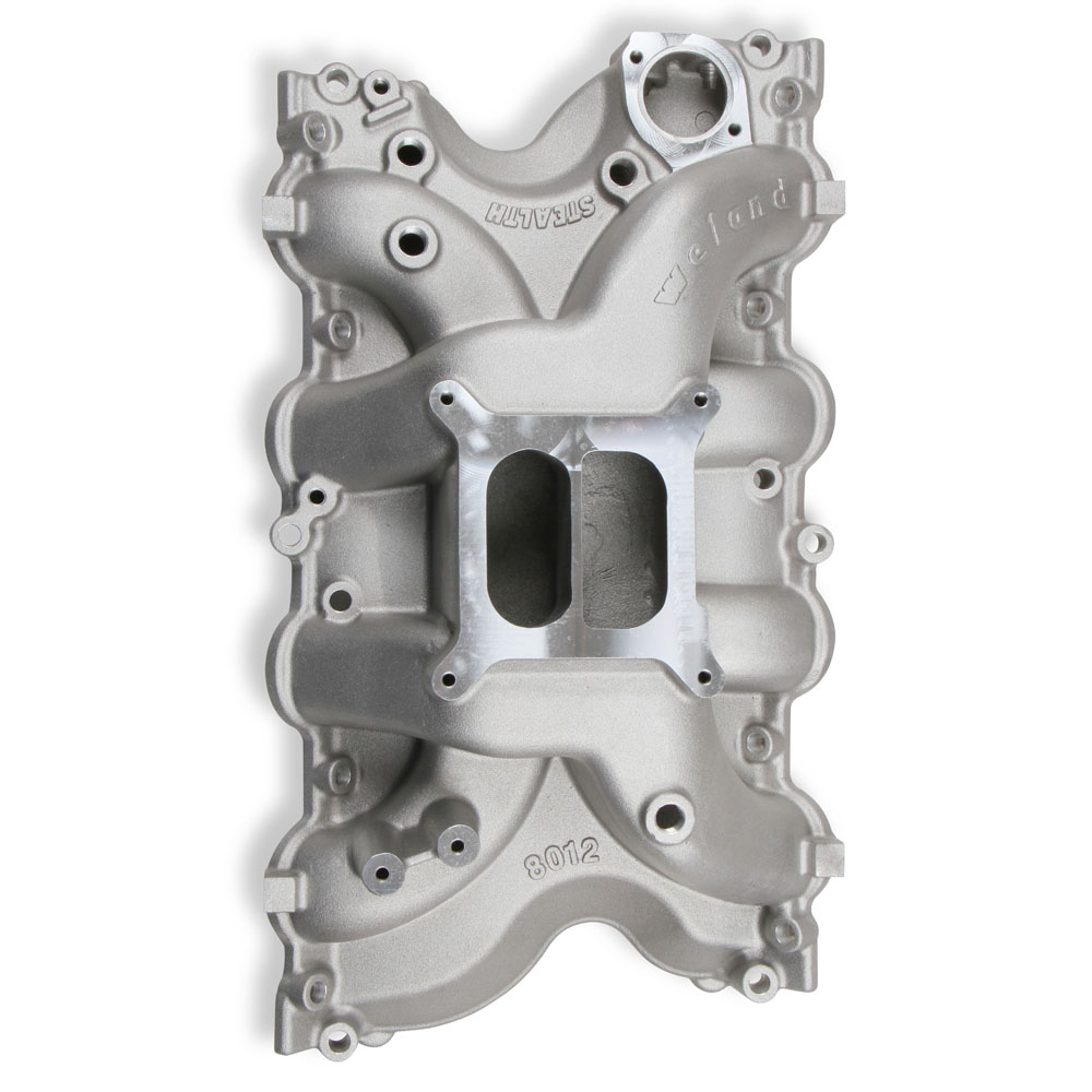 Weiand Intake Manifold 8012; Stealth Series Dual Plane 1500 to 6700 Satin Aluminum for Ford 429 to 460 