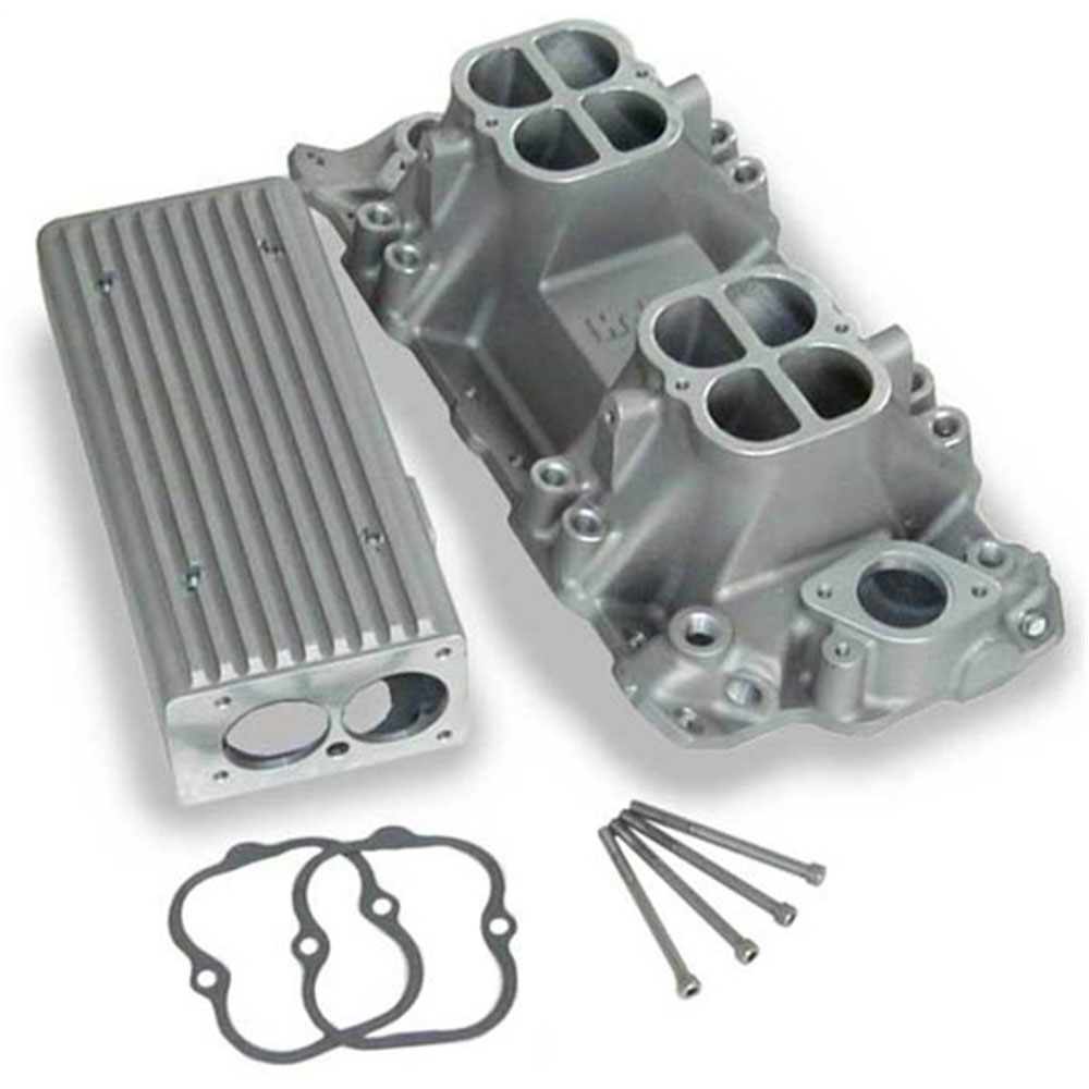 Photo for Weiand Intake Manifold 7540; Satin Aluminum for Chevy 262 to 400
