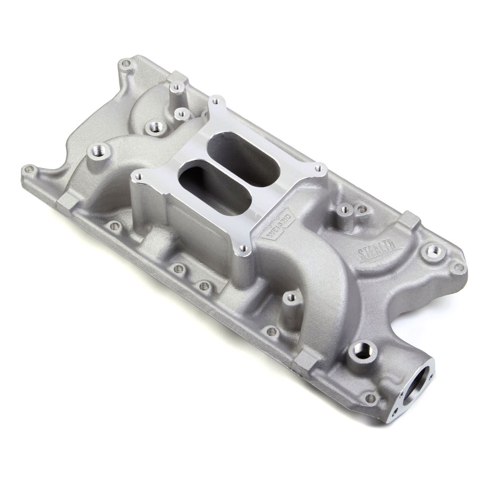 Weiand Intake Manifold 8020WND; Stealth Series Rectangular Dual Plane Idle to 6000 Satin Aluminum for Ford 289 to 302 