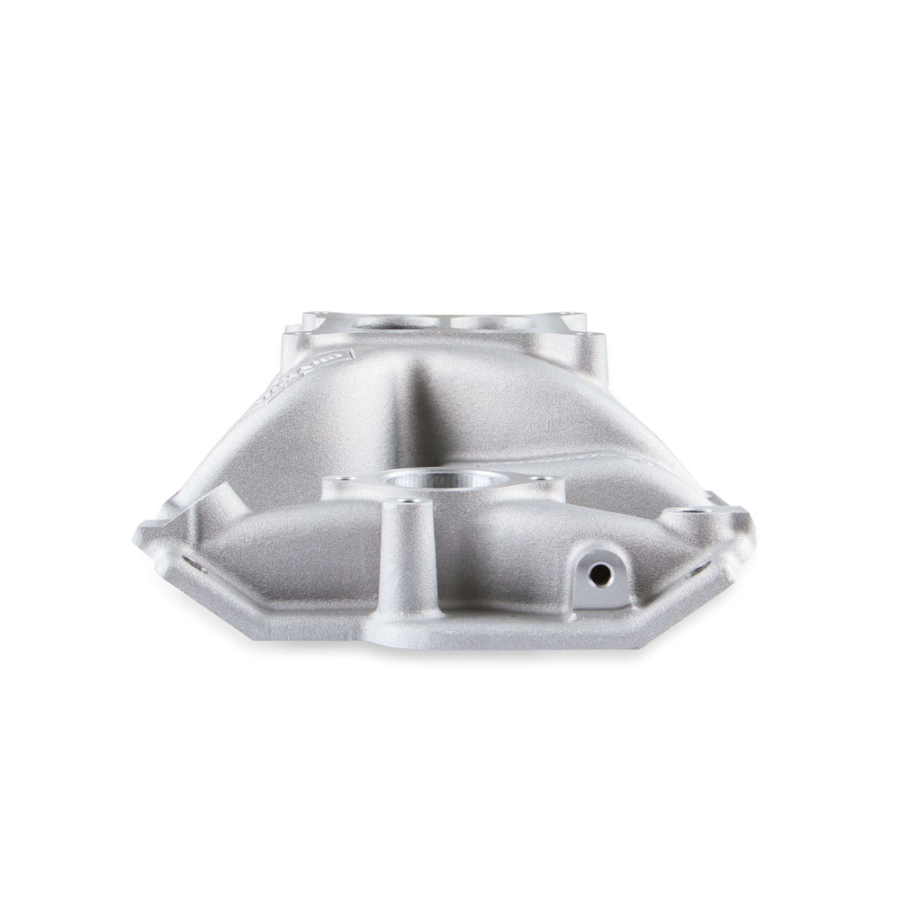 Weiand Intake Manifold 8120WND; Street Warrior Rectangular Dual Plane Idle to 5500 Satin Aluminum for 1957 to 1986 Chevy 262 to 400 