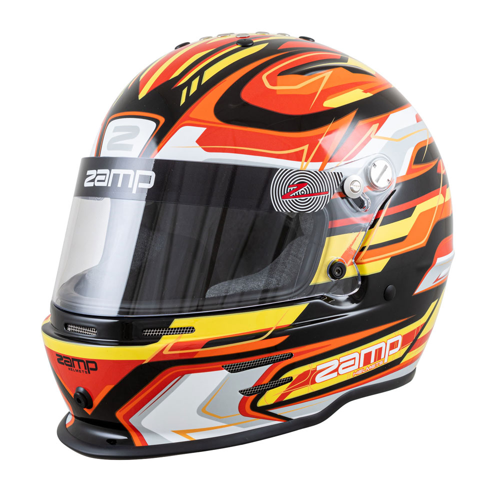 Photo for Zamp Helmet H753C4254; RZ42Y Youth 54.0 cm. Full Face Black, Red, Orange Snell CMR2016